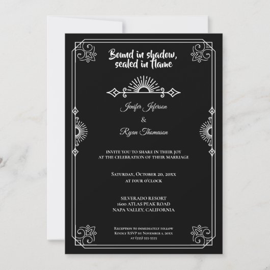 Gothic halloween wedding Invitation Kaart (Voorkant)