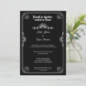 Gothic halloween wedding Invitation Kaart (Staand voorkant)