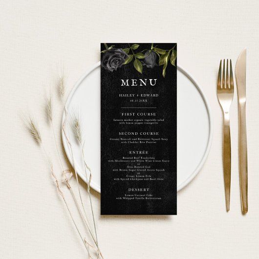 Gothic Halloween Wedding Menu