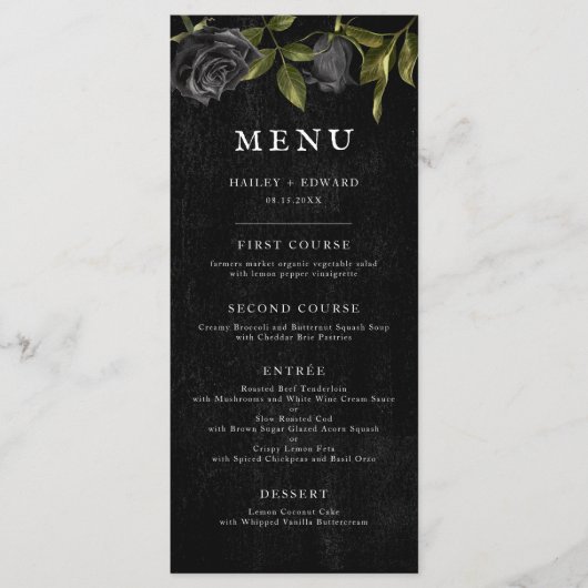 Gothic Halloween Wedding Menu (Voorkant)