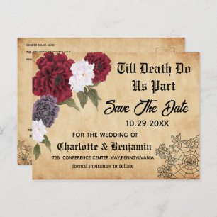 Gothic Halloween Wedding Save the Date Aankondigingskaart