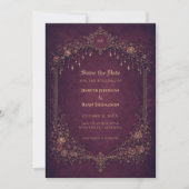 Gothic halloween wedding save the date invitation (Devant)
