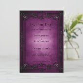 Gothic halloween wedding save the date invitation (Debout devant)