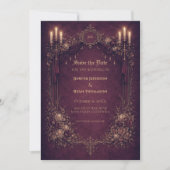Gothic halloween wedding save the date invitation (Devant)