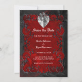Gothic halloween wedding save the date invitation (Devant)