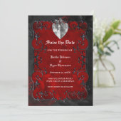 Gothic halloween wedding save the date invitation (Debout devant)