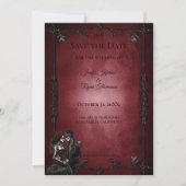 Gothic halloween wedding save the date invitation (Devant)