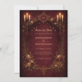 Gothic halloween wedding save the date invitation (Devant)