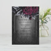 Gothic halloween wedding save the date invitation (Debout devant)