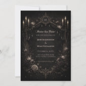Gothic halloween wedding save the date invitation aankondiging (Voorkant)