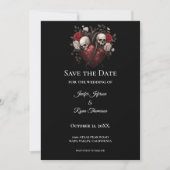 Gothic halloween wedding save the date invitation aankondiging (Voorkant)