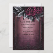 Gothic halloween wedding save the date invitation aankondiging (Voorkant)