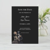 Gothic halloween wedding save the date invitation aankondiging (Staand voorkant)