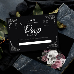 Gothic Halloween Wedding Spirit Board Zwart RSVP Kaartje