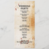 Gothic Halloween Welcome Menu Wedding Ceremony (Achterkant)