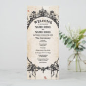 Gothic Halloween Welcome Menu Wedding Ceremony (Staand voorkant)