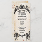 Gothic Halloween Welcome Menu Wedding Ceremony (Voorkant / Achterkant)