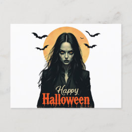 Gothic Halloween Witch Uitnodiging Briefkaart