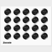 Gothic Halloween Zwart Bloemen Dank u Bruiloft Ronde Sticker (Vel)