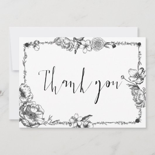 Gothic Hand getekende Flowers Skull-bridesmaidkaar Kaart (Voorkant)