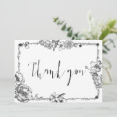 Gothic Hand getekende Flowers Skull-bridesmaidkaar Kaart (Staand voorkant)