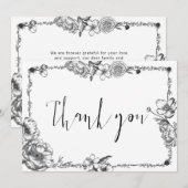 Gothic Hand getekende Flowers Skull-bridesmaidkaar Kaart (Voorkant / Achterkant)