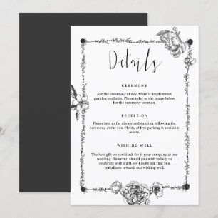 Gothic Hand getrokken Flowers Detail Enclosure Kaa Kaart