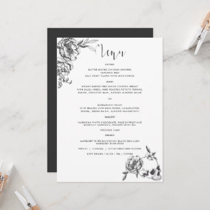 Gothic Hand-getrokken Kaart van het Menu van Bloem