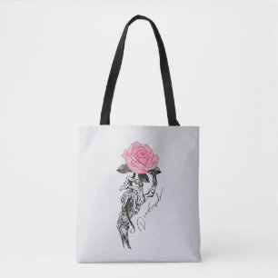 Gothic handbediende skelet met roze roze roze roze draagtas