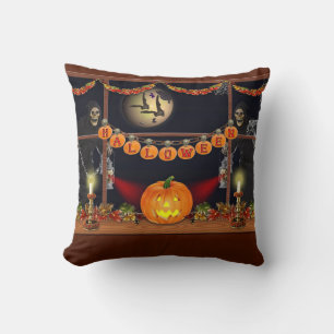 Gothic Happy Halloween Celebration Skull Kussen