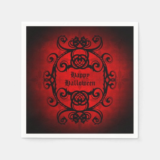 Gothic Happy Halloween Servet (Voorkant)