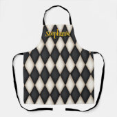Gothic Harlequin Pattern Playful Persoonlijke naam Schort (Voorkant)