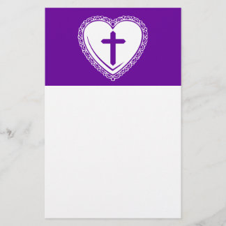 Gothic Hart + Kruis (Paars + Wit) Briefpapier