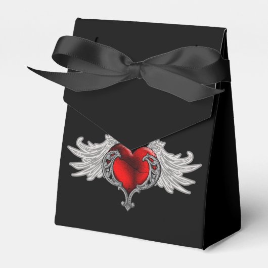 Gothic Hart met Angel Wings Gift Box Bedankdoosjes (Voorkant Zijde)