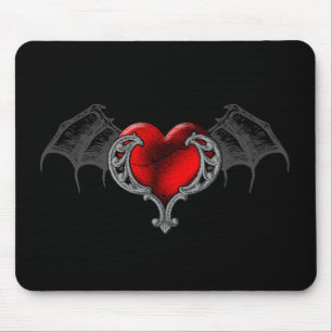 Gothic hart met Bat Wings Mousepad Muismat