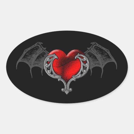 Gothic hart met Sticker van bakboord (Voorkant)