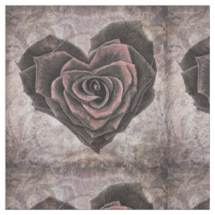 gothic hart roos print stof