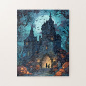 Gothic Haunted Castle Halloween Puzzel (Verticaal)
