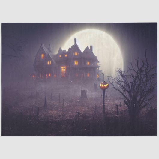 Gothic Haunted House Decoupage Tissuepapier (Voorkant)