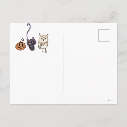 Gothic Haunted House Familie Halloween Briefkaart (Achterkant)