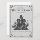 Gothic Haunted House Halloween Party Invitation |  (Devant / Derrière)