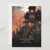 Gothic Haunted House Halloween Party Kaart (Achterkant)