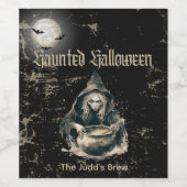 Gothic Haunted House Witch Halloween Party Wijn Etiket (Enkel label)