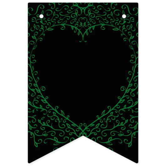 Gothic Heart-Bunting Banner Groen & Zwart 1 (Eerste vlag)