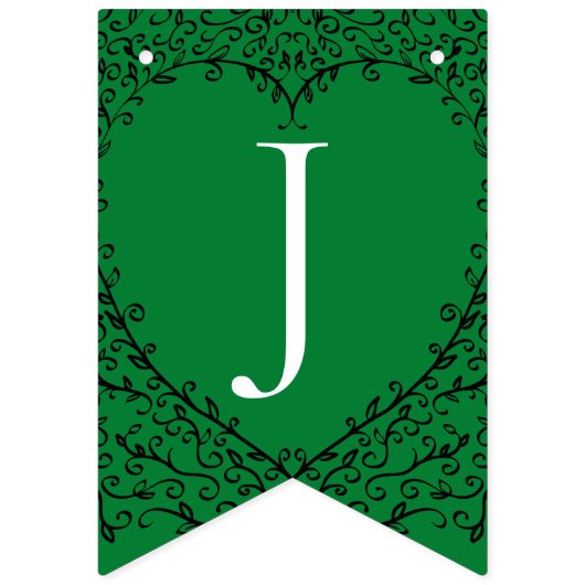 Gothic Heart-Bunting Banner Groen & Zwart 1 (Derde vlag)