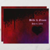Gothic Heart Folded Wedding Programme (Voorkant / Achterkant)