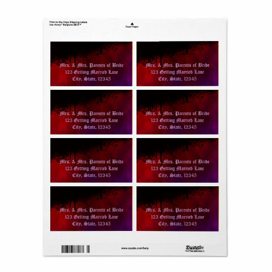 Gothic Heart Label (Full Sheet)