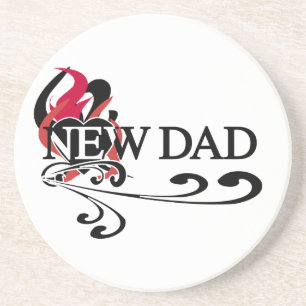 Gothic Heart New Dad T-shirts en cadeautjes Zandsteen Onderzetter