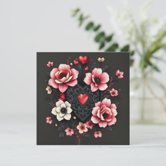 Gothic Heart Note Kaart (Staand voorkant)