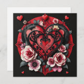 Gothic Heart Note Kaart (Voorkant / Achterkant)